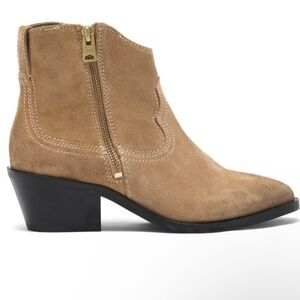 All saints Carlotta suede western ankle boots